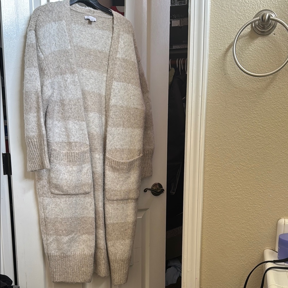 Cozy Beige Striped Women's Sweater